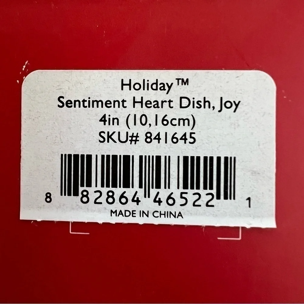 Lenox Sentiment‎ Heart Dish Joy Holiday Holly Berries 24k Gold Trim